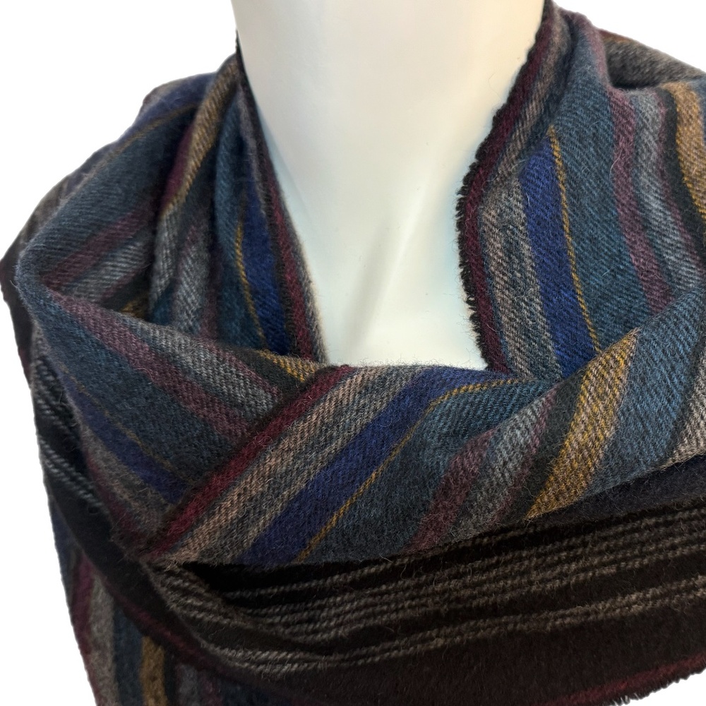 Marchbrae 100% Lambswool Striped Scarf 🏴󠁧󠁢󠁳󠁣󠁴󠁿– Made in Scotland - Picture 5 of 10